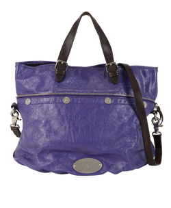 Mitzi Tote, Crinkled Leather, Purple, 785638, S, 2*